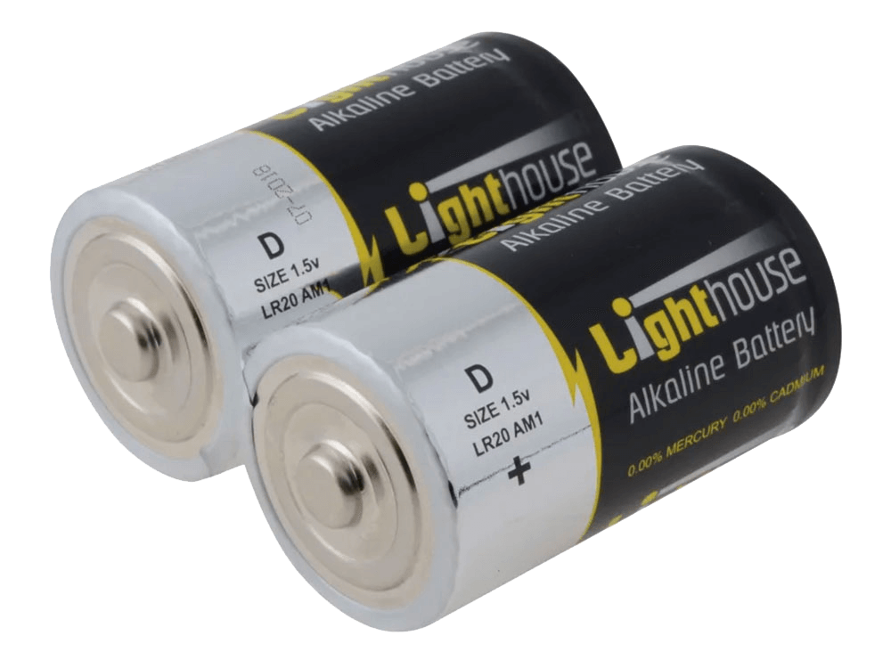 Lighthouse D 1.5V Alkaline Batteries - Pack of 2