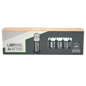 Lighthouse AA 1.5V Alkaline Batteries - Pack of 24