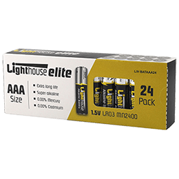 Lighthouse AAA 1.5V Alkaline Batteries - Pack of 24 1