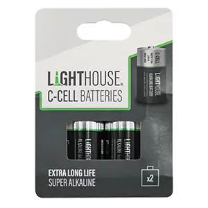 Lighthouse C 1.5V Alkaline Batteries - Pack of 2