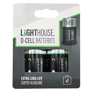 Lighthouse D 1.5V Alkaline Batteries - Pack of 2