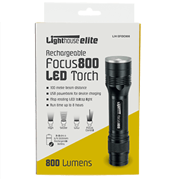 Lighthouse elite Focus800 LED Torch - Rechargeable USB Powerbank 3